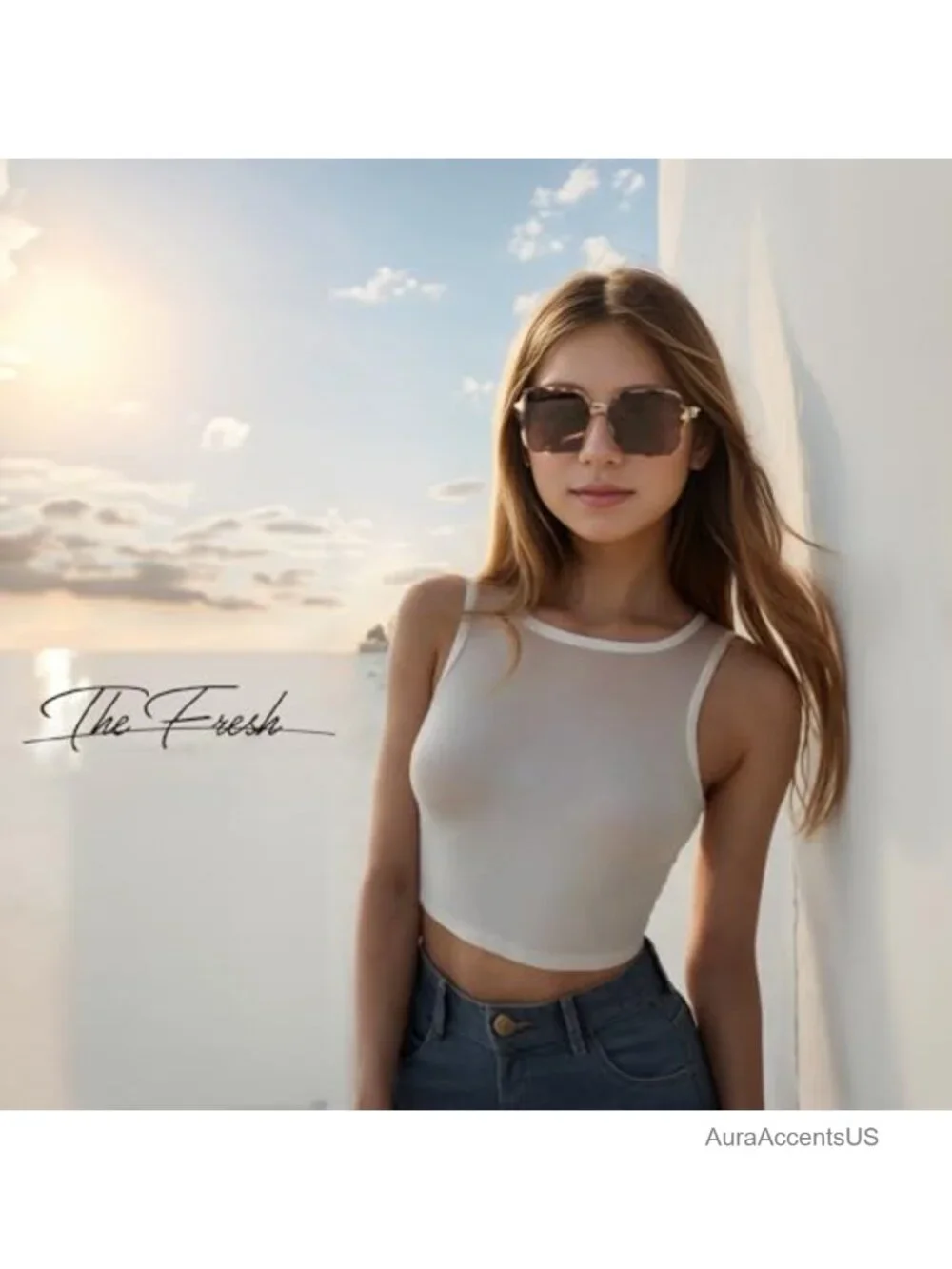 Oversized Square Hybrid Butterfly Fashion Sunglasses UV400 Gradient Lens